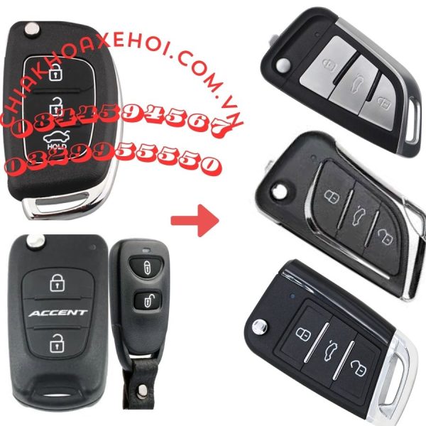 Chìa Khóa Remote Gập Hyundai Accent