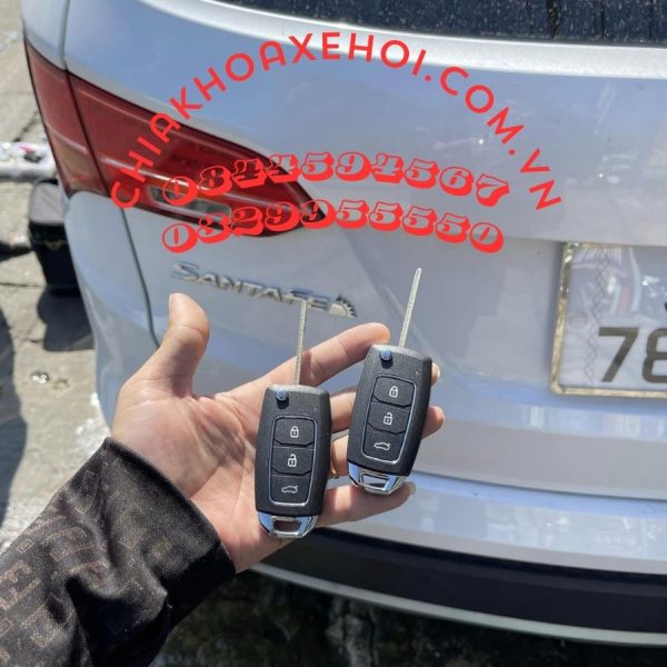 Chìa Khóa Remote Gập Hyundai Santafe