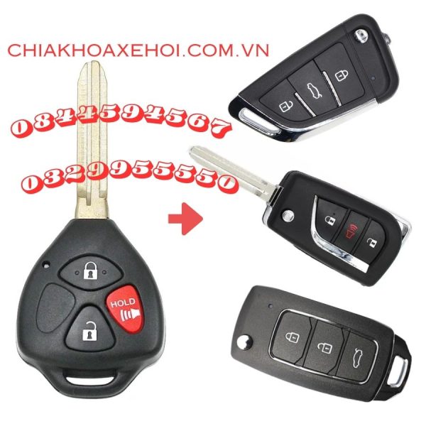 Chìa Khóa Remote Gập Toyota Hilux