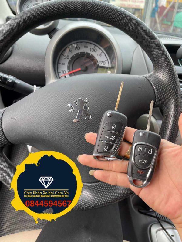 Chìa Khóa Remote Peugeot 107 Độ Gập